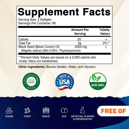Black Seed Oil 2000mg - 120 Softgels