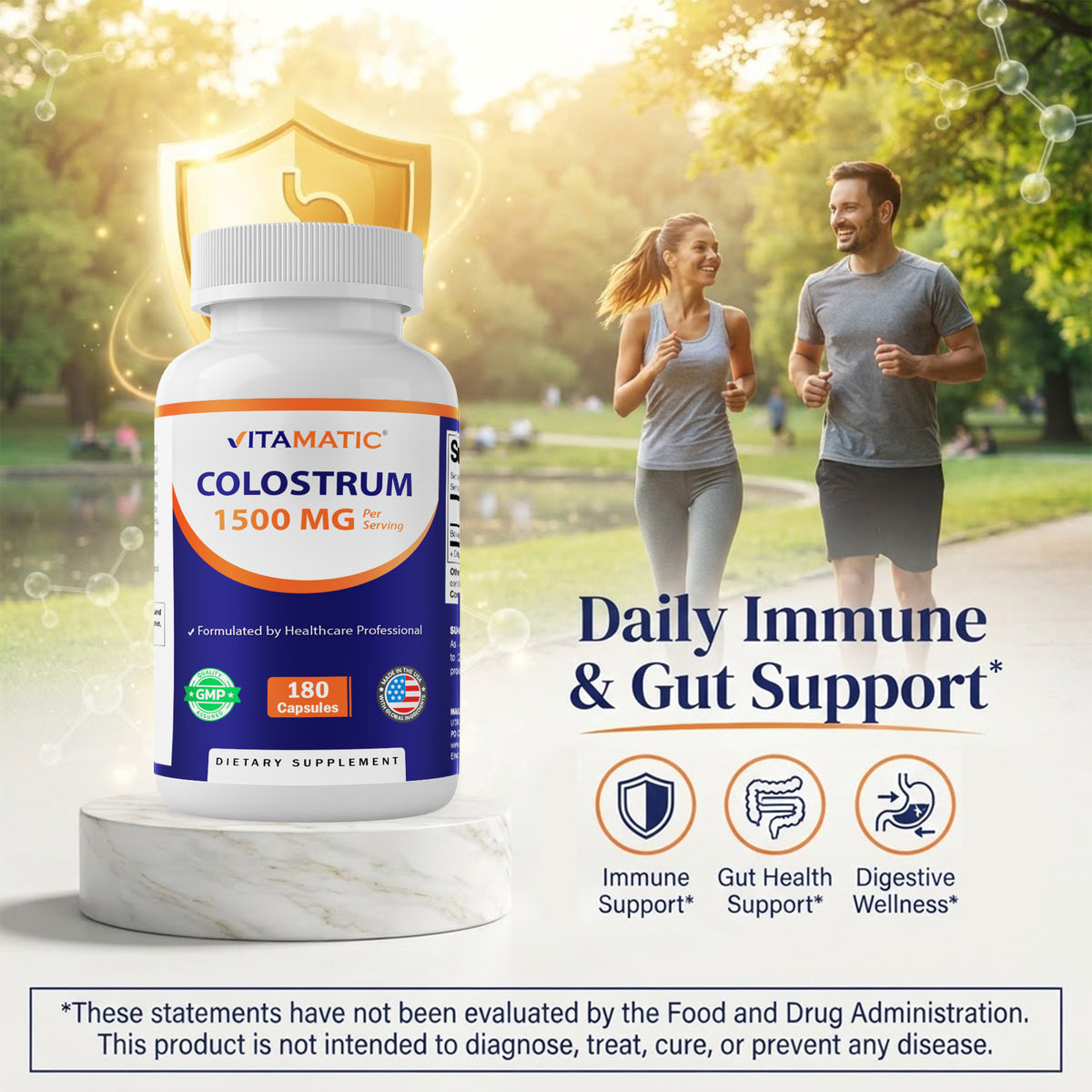 Bovine Colostrum 1500mg Per Serving, 180 Capsules