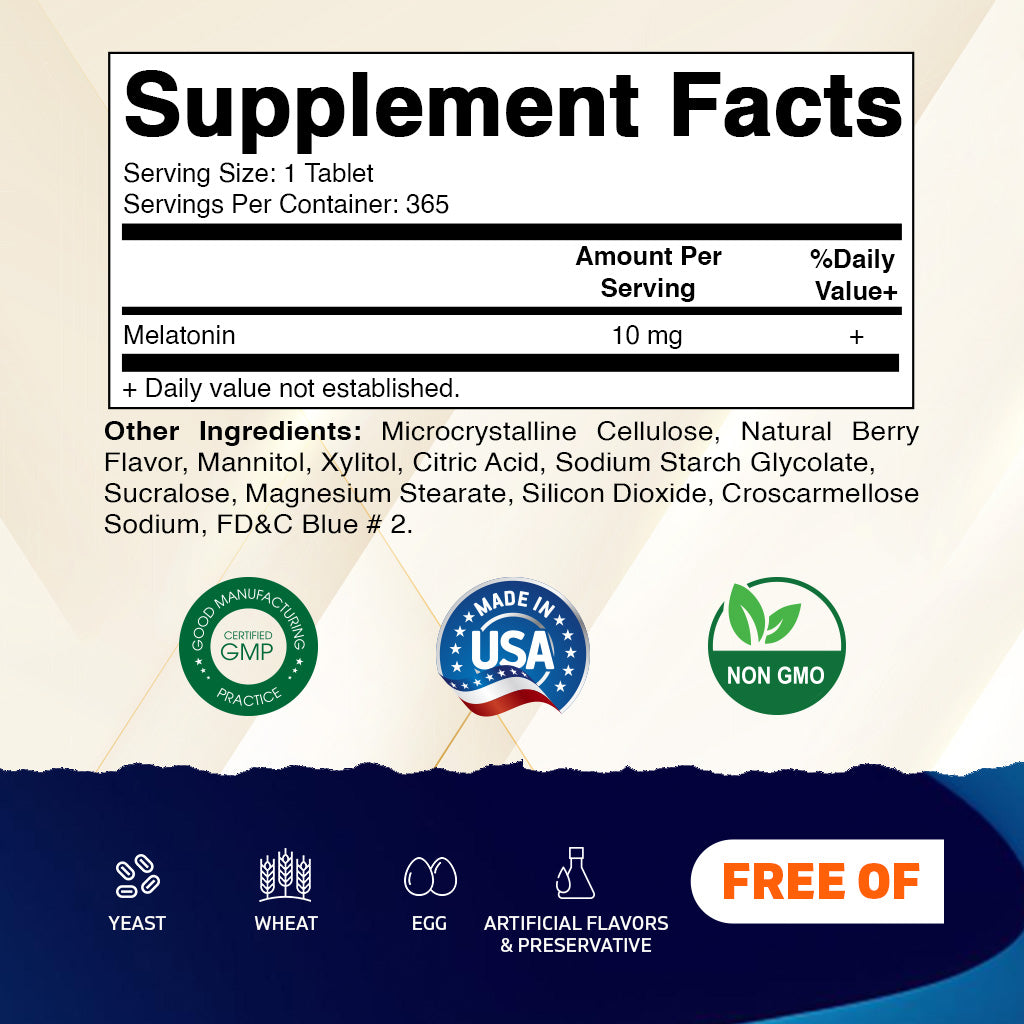 Melatonin 10mg 365 Fast Dissolve Tablets