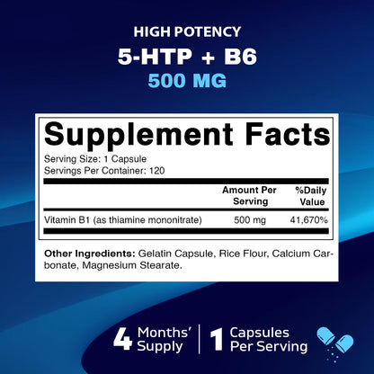 Vitamin B1 (Thiamine) 500mg - 120 Capsule