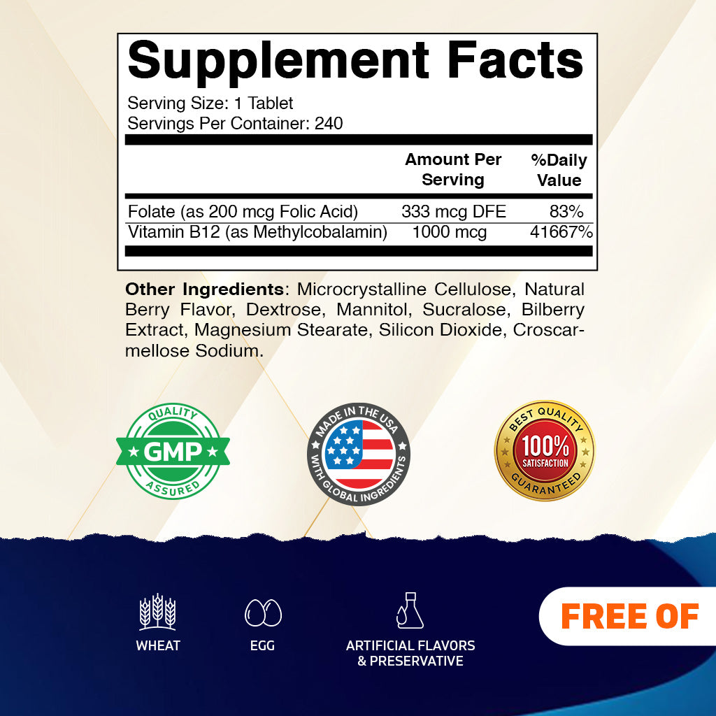 Methyl B12 1000 mcg Fast Dissolve, 240 Tablets