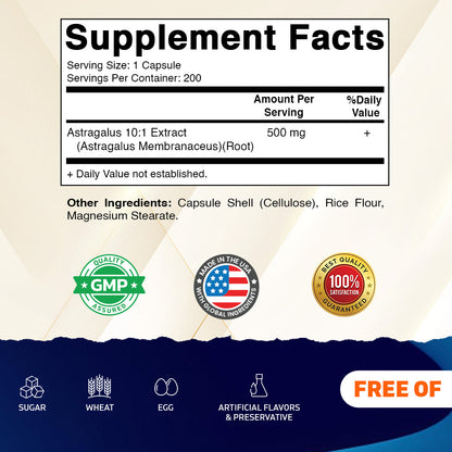 Astragalus 5000mg Per Serving, 200 Veg Capsules