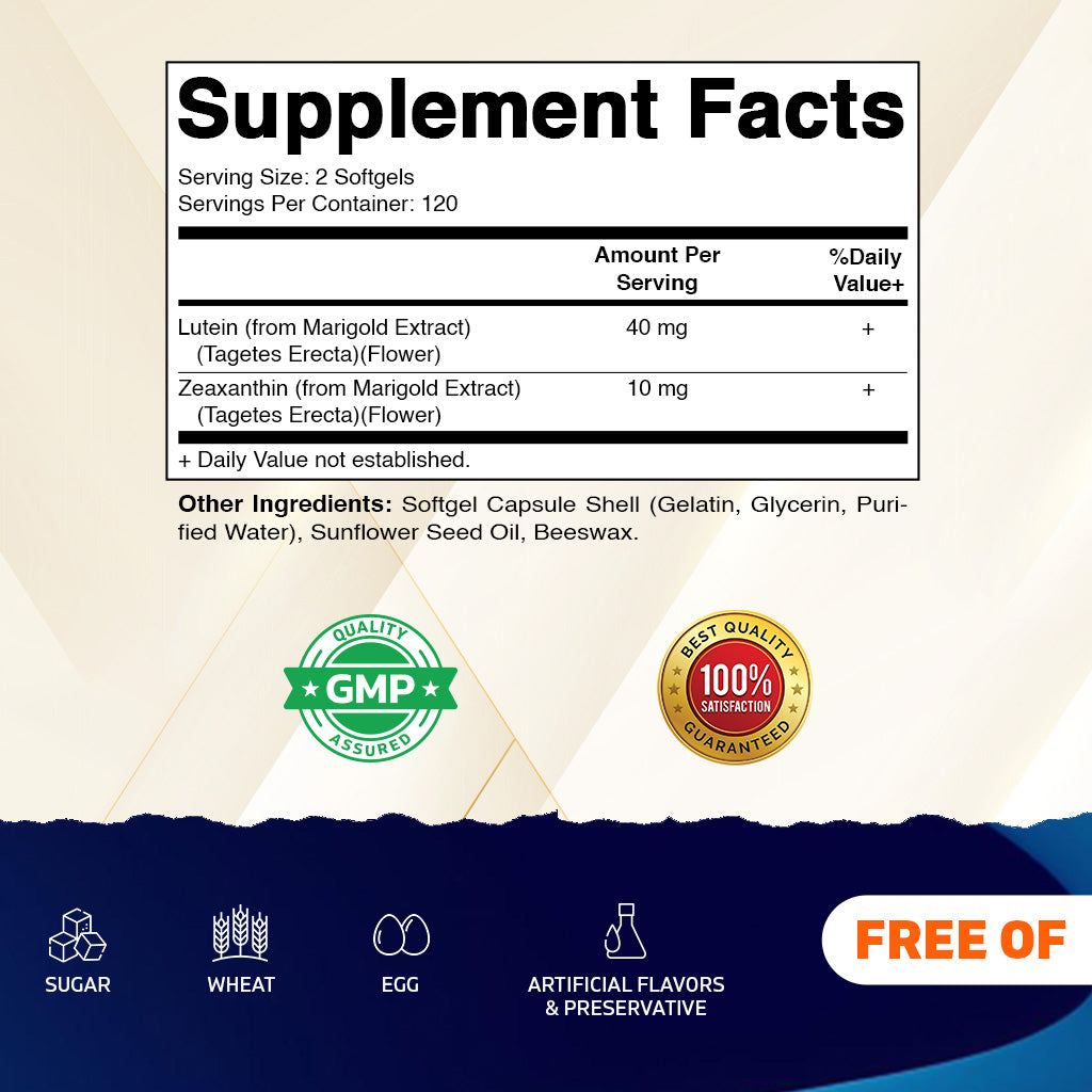 Lutein 40mg + Zeaxanthin 10mg, 240 Softgels