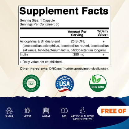 Acidophilus Bifidus 25 Billion DR Capsule - 60 Count