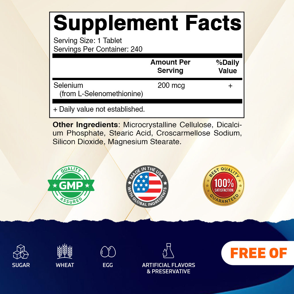 Yeast-Free Selenium 200 mcg, 240 Tablets