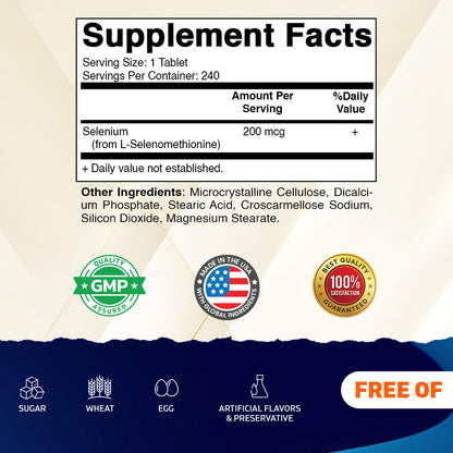 Yeast-Free Selenium 200 mcg, 240 Tablets