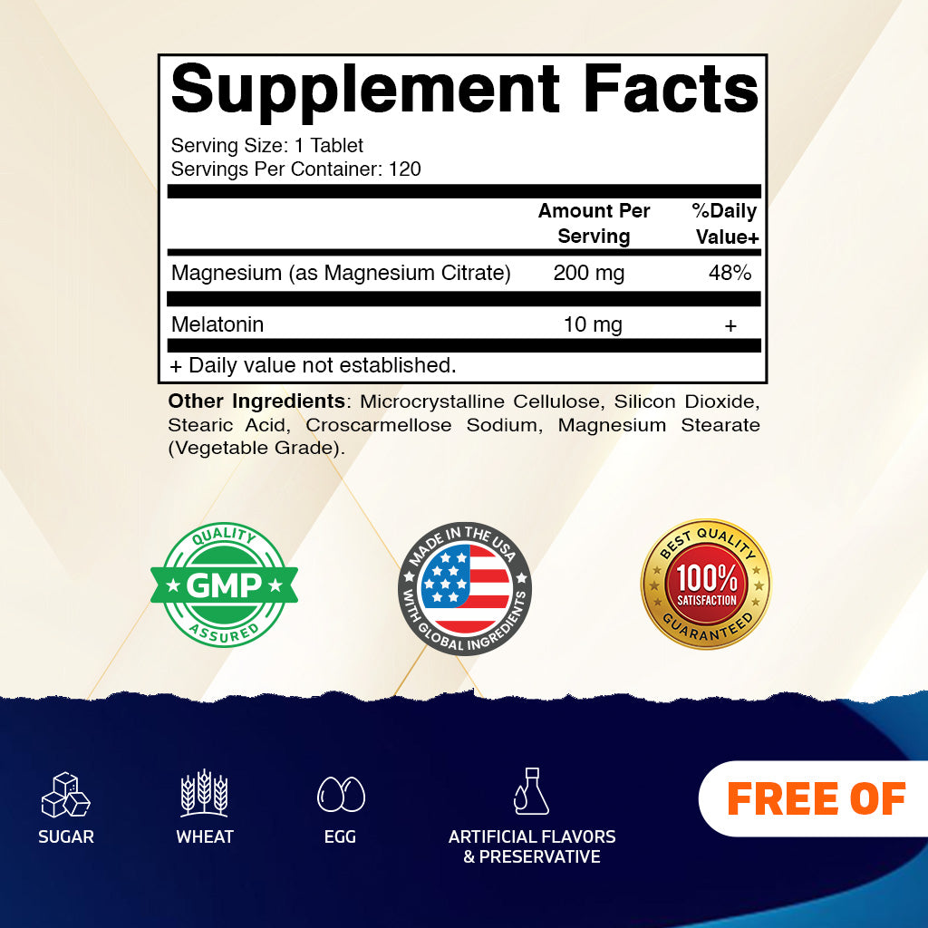 Melatonin + Magnesium, 120 Tablets