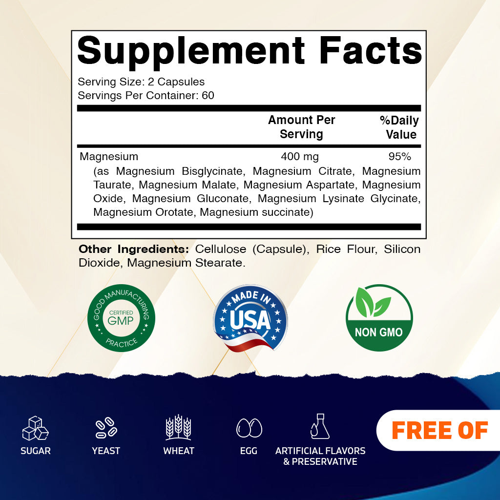 Magnesium Complex, 400mg Elemental MG- 120 Capsules