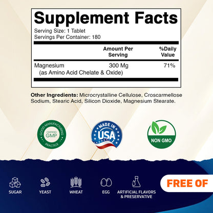 Vitamatic Chelated Magnesium 300mg  - 180 Tablets
