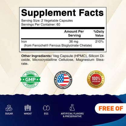 Chelated Iron 36mg Capsules