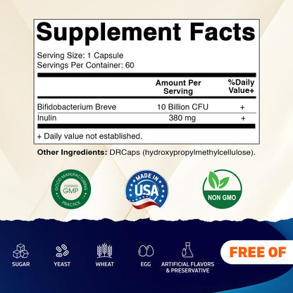 Bifidobacterium Breve - 10B per DR Capsule - 60 Count