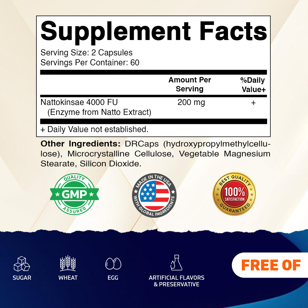 Nattokinase 4,000 FU Per Serving, 120 DR Capsules