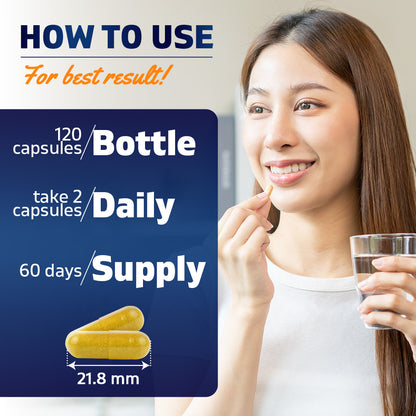 NAC Supplement N-Acetyl-L-Cysteine (NAC) with Milk Thistle Extract - 120 Veg Capsules