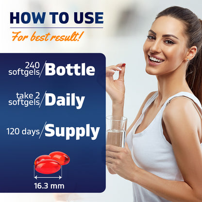 Lutein 40mg + Zeaxanthin 10mg, 240 Softgels