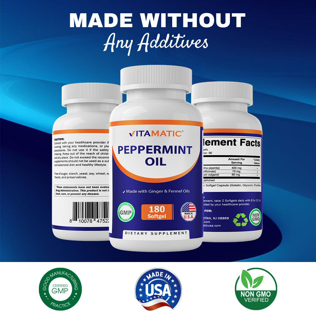 Peppermint Oil Softgels - 180 Softgels