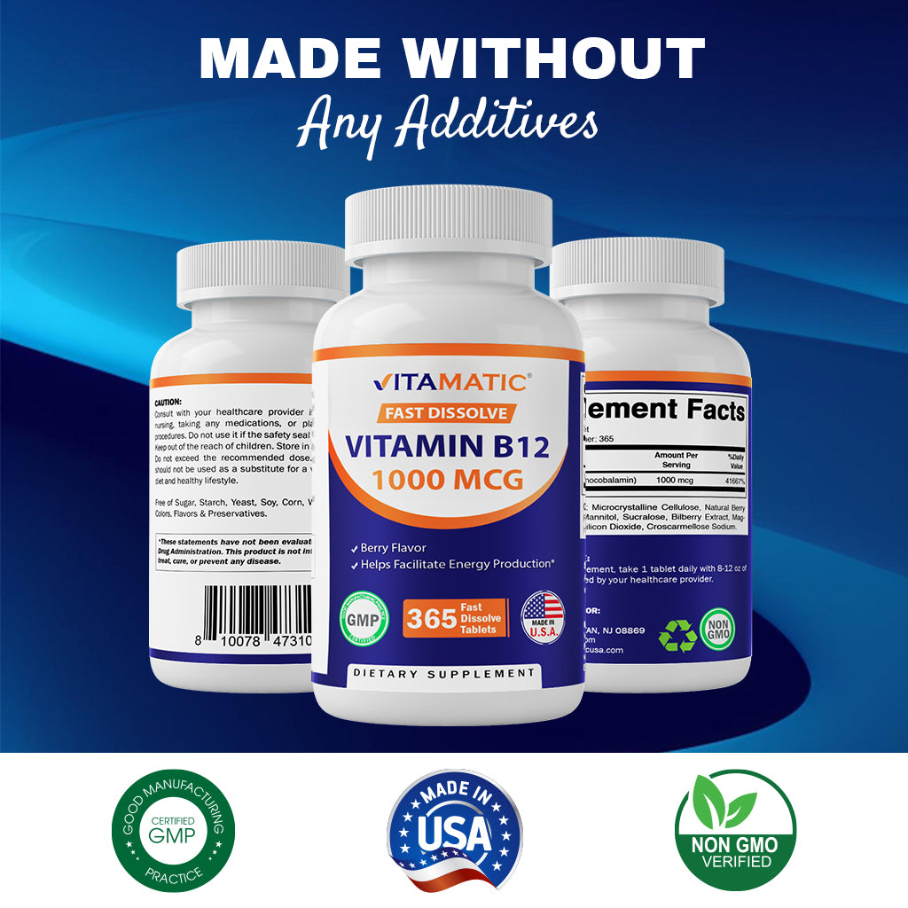 Vitamin B12 1000 mcg - 365 Fast Dissolve Tablets