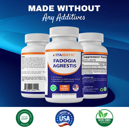 Fadogia Agrestis 600mg - 180 Veg Capsules