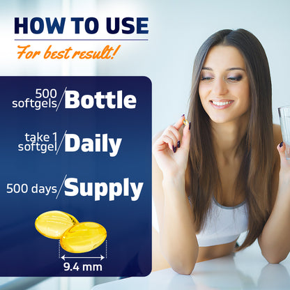 Vitamin D3 10000 IU (250 mcg), 500 Softgels