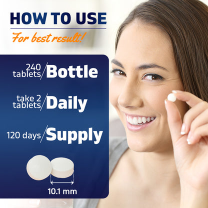 Copper Bisglycinate 6 mg Made with Vitamin D3 2000 IU, Zinc 50mg, Selenium 50mcg - 240 Tablets