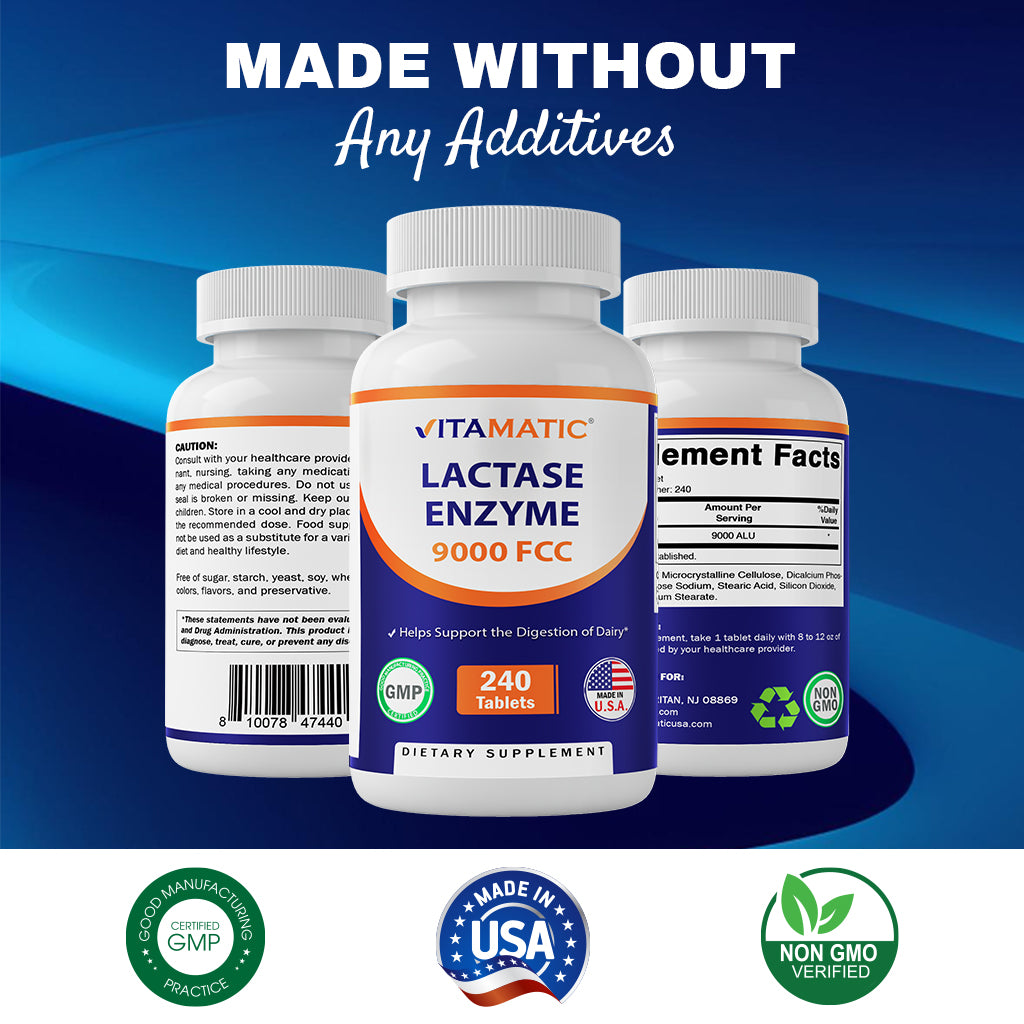 Lactase Enzyme 9000 FCC - 240 Tablets