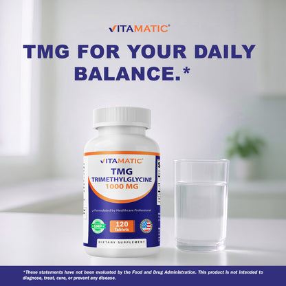 TMG 1000mg Supplement, 120 Vegetarian Tablets
