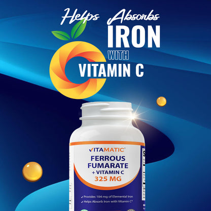 Ferrous Fumarate + Vitamin C, 120 Tablets