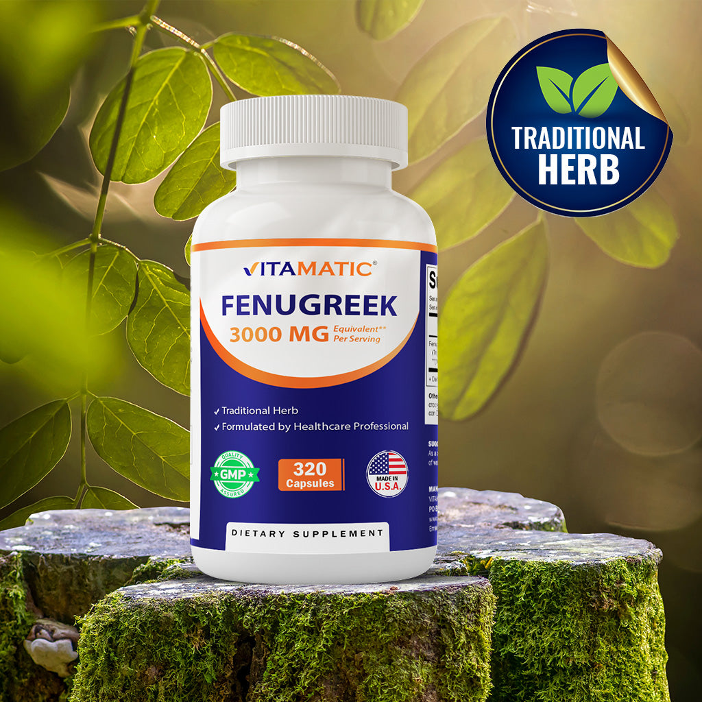 Fenugreek Capsules 3000mg - 320 Vegetarian Capsules