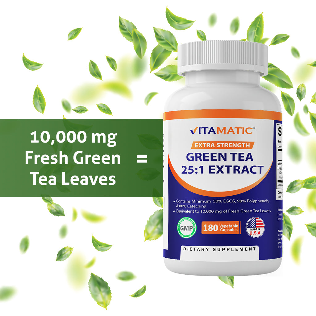 Green Tea Extract with Vitamin C - 180 Veg Capsules