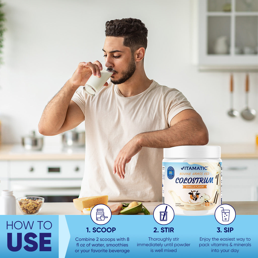 Bovine Colostrum 30% IgG Vanilla Flavored Powder
