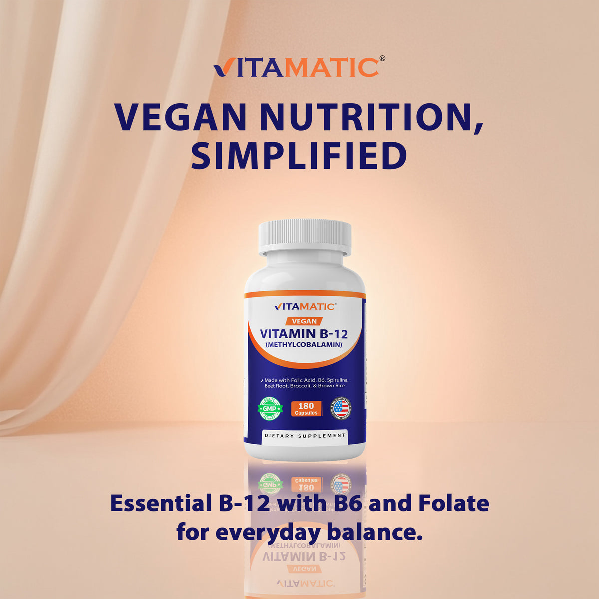 Vegan Methyl B12 1000 mcg + Folic Acid Capsules