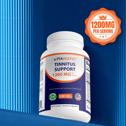 Tinnitus Relief Support 1200mg per Serving, 120 Veg Capsules