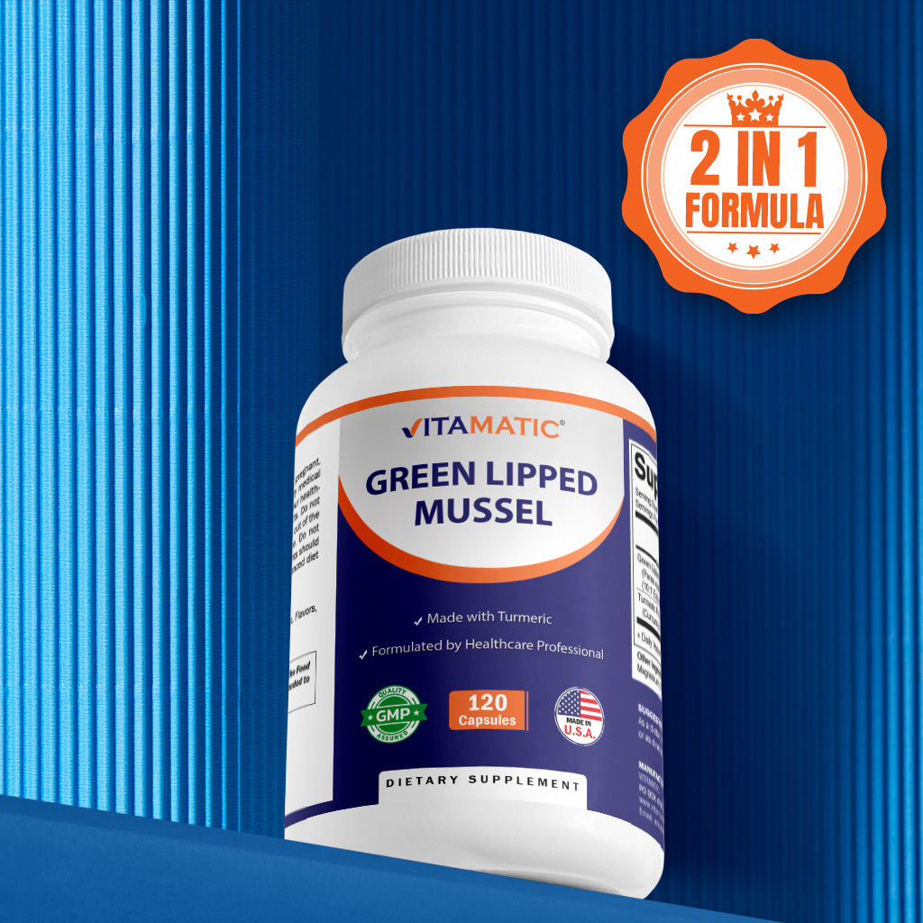 Green Lipped Mussel 2500 mg Equivalent with Turmeric - 120 Veg Capsules