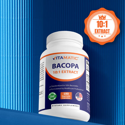 Vitamatic Bacopa Monnieri 10:1 Extract, 120 Capsules