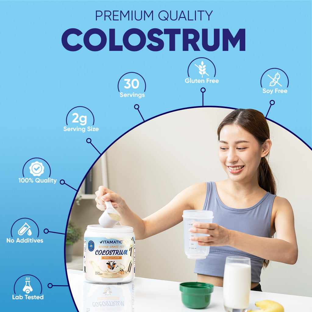 Bovine Colostrum 30% IgG Vanilla Flavored Powder