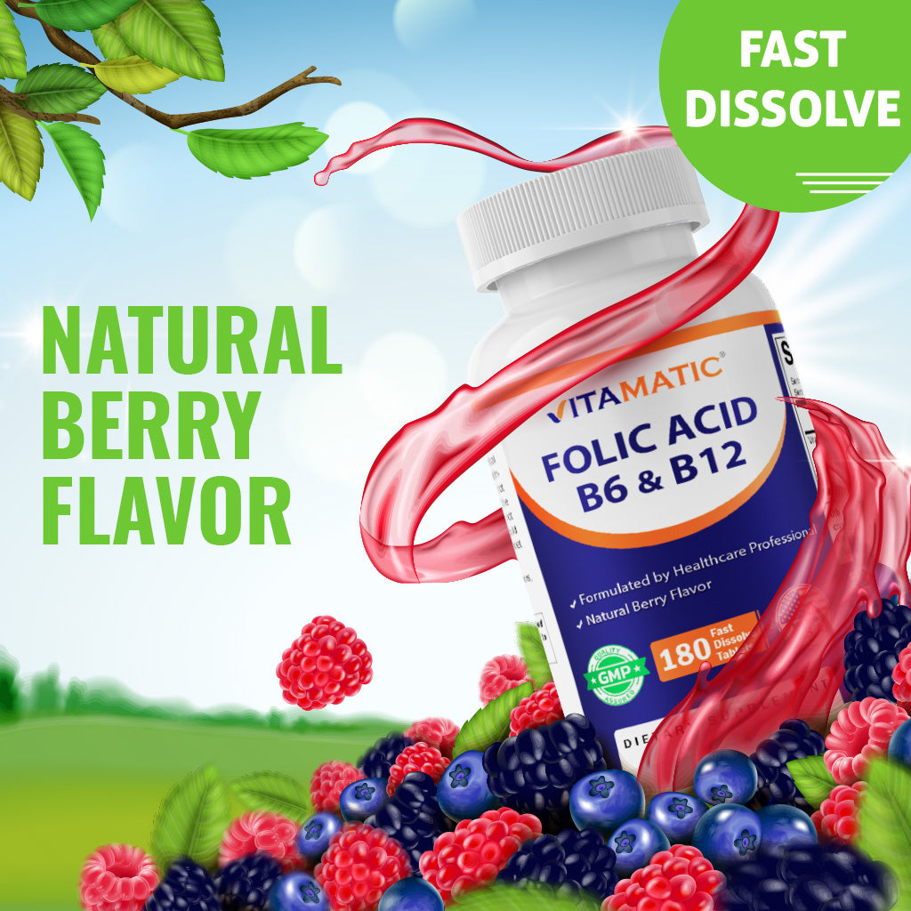 Folic Acid B6 & B12 - 180 Tablets