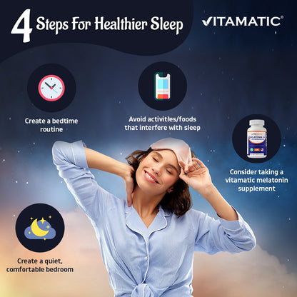 Vitamatic Melatonin 10mg + Ashwagandha 4:1 Extract, 120 Tablets