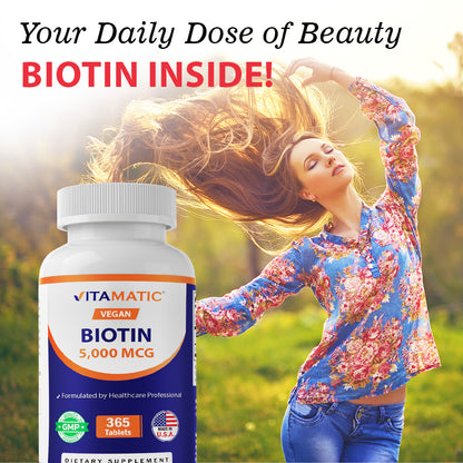 Biotin 5000mcg - 365 Vegan Tablets
