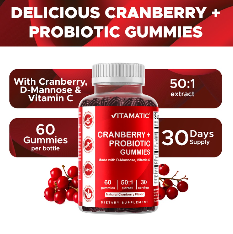 Cranberry with Probiotics 25000mg 60 Vegan Gummies