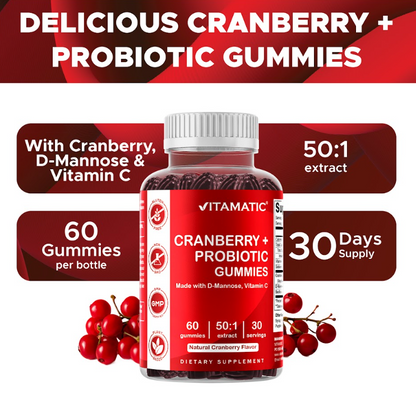 Cranberry with Probiotics 25000mg 60 Vegan Gummies