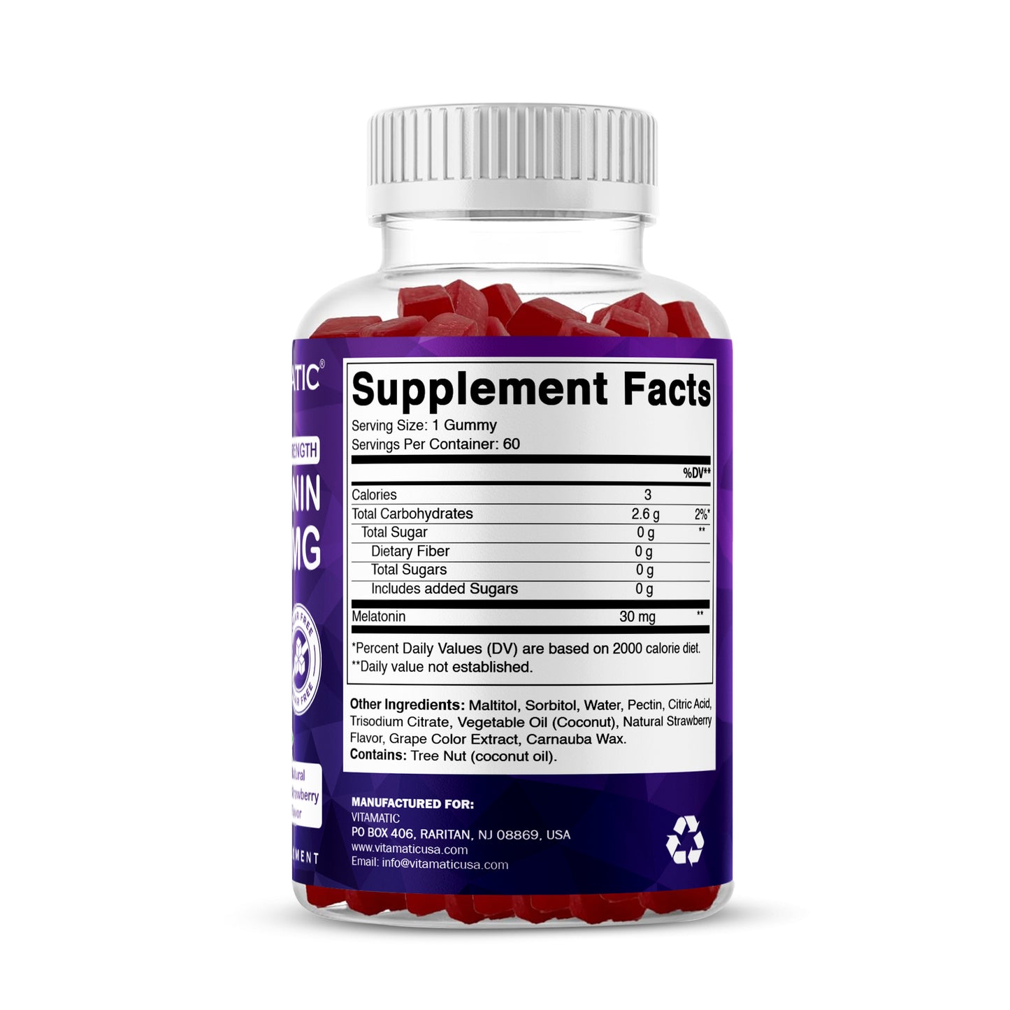 Sugar Free Melatonin 30mg - 60 Gummies