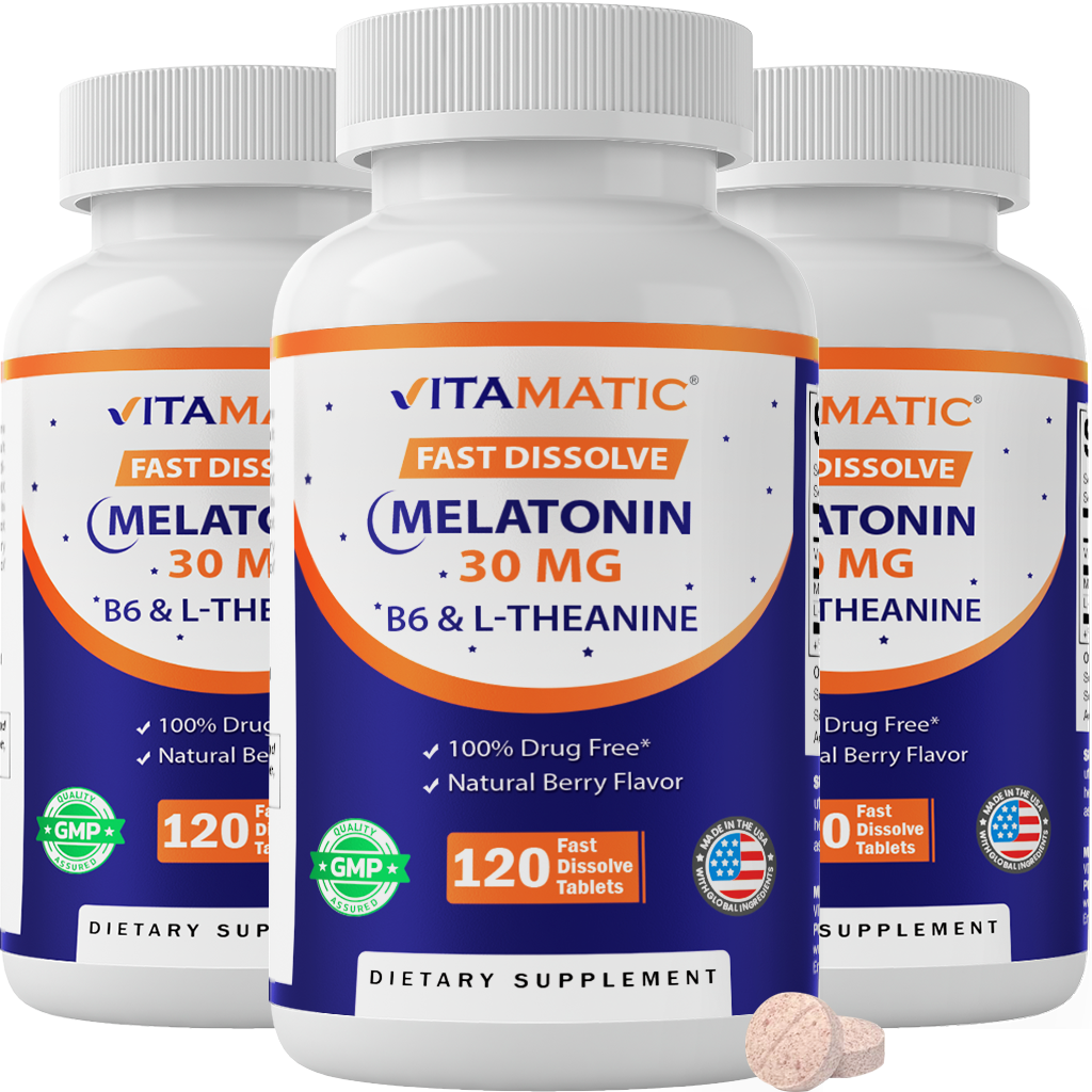 Melatonin 30 mg with L-Theanine & B6 Tablets