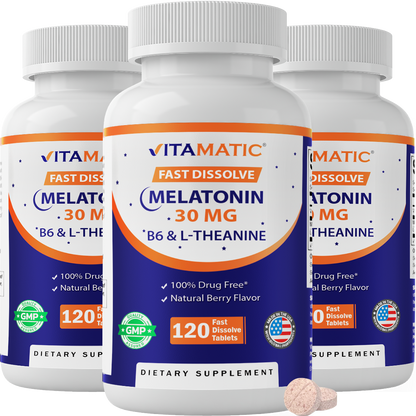 Melatonin 30 mg with L-Theanine & B6 Tablets