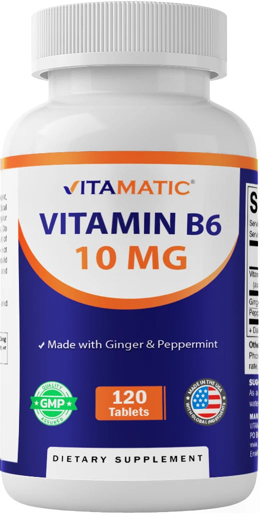 Vitamin B6 10mg with Ginger 50mg & Peppermint 25mg Tablets