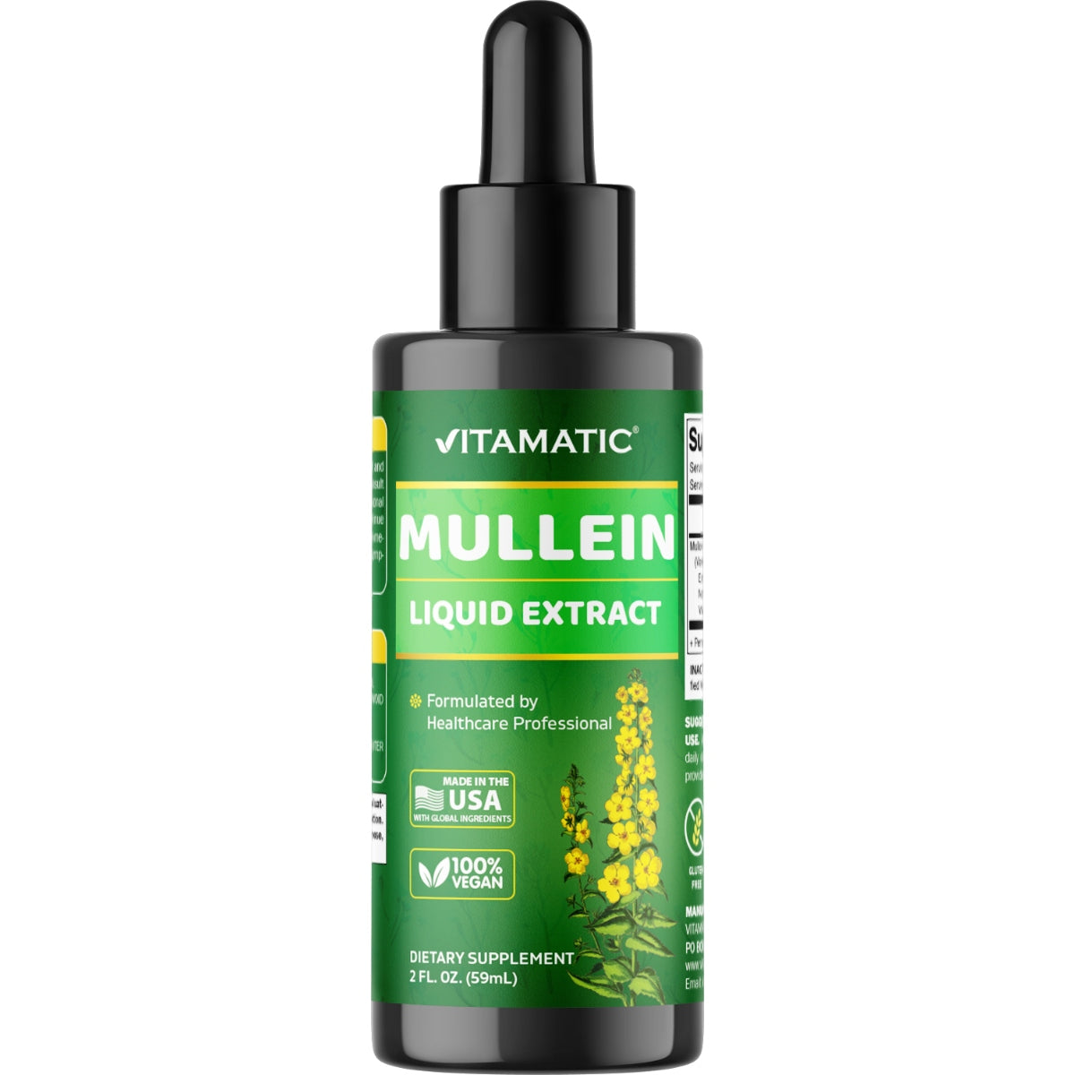 Liquid Mullein Leaf 1000mg Per Serving, 2 FL OZ