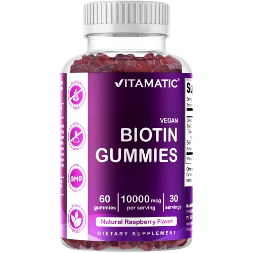 Vitamatic Biotin 10,000 mcg per Serving, 60 Gummies