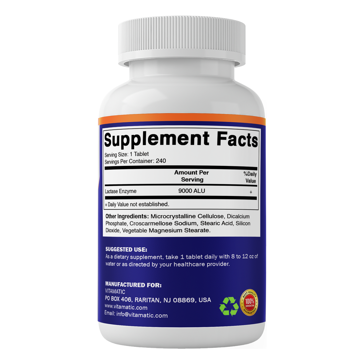 Lactase Enzyme 9000 FCC, 240 Tablets