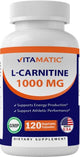 Vitamatic L-Carntitine Fumarate 1000 mg - 120 Vegetable Capsules