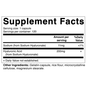 Hyaluronic Acid 200 mg 120 Capsules