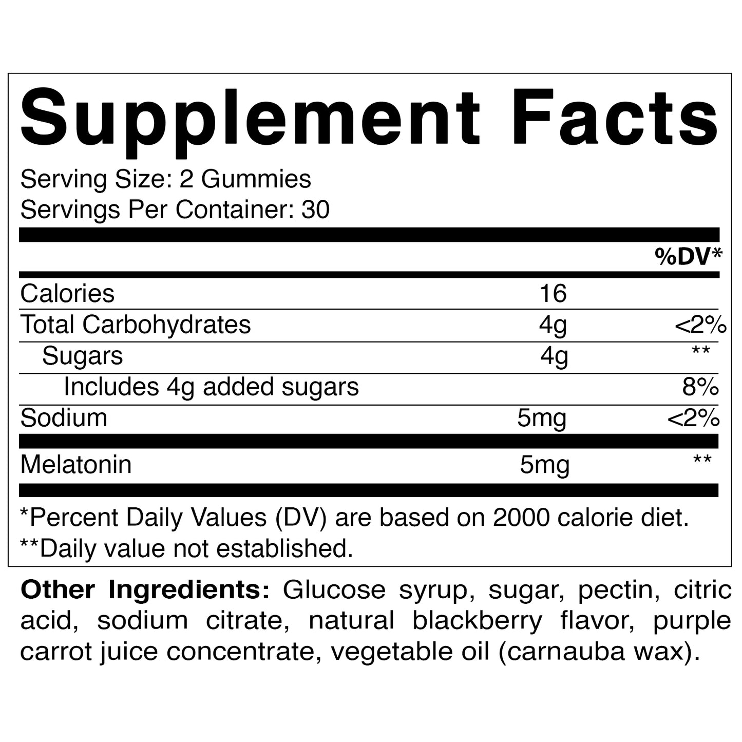 Melatonin 5 mg 60 Vegan Gummies