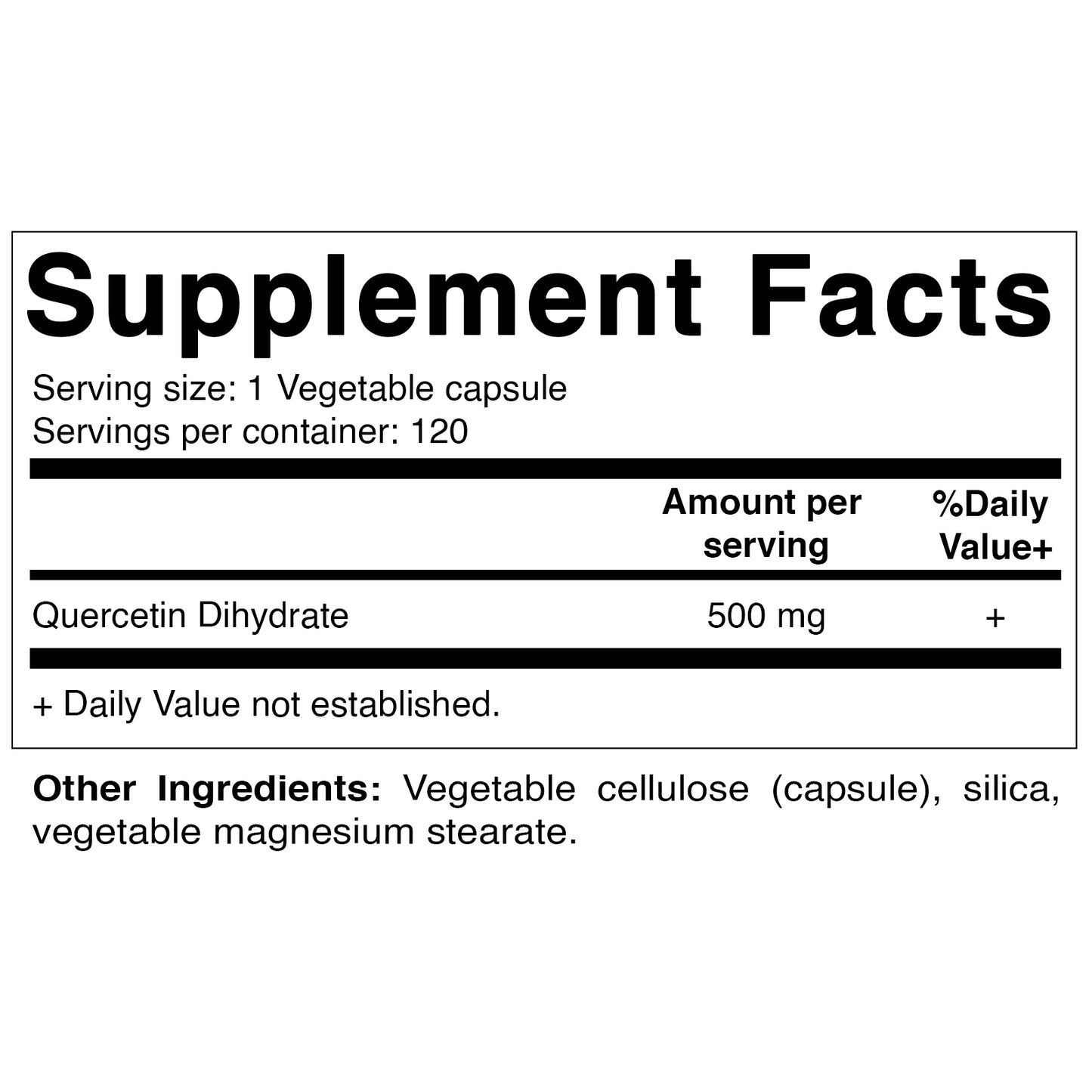 Quercetin 500 mg 120 Vegetable Capsules